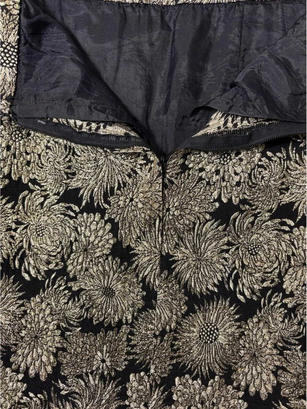 St. John Metallic Gold Maxi Skirt 0160